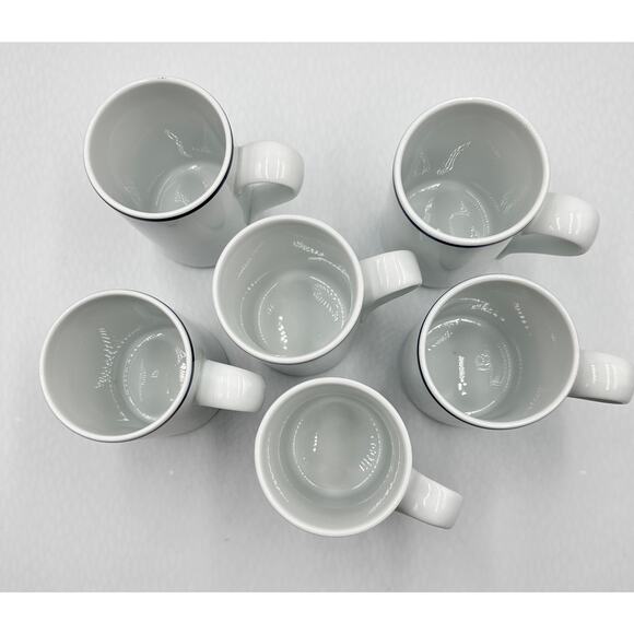 Dansk Bistro Christianshavn Blue Stripe Coffee Tea Mugs x-6 Portugal - Picture 5 of 6